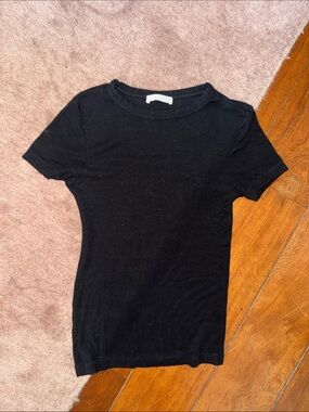 Zara Black Short Sleeve Crewneck Tee